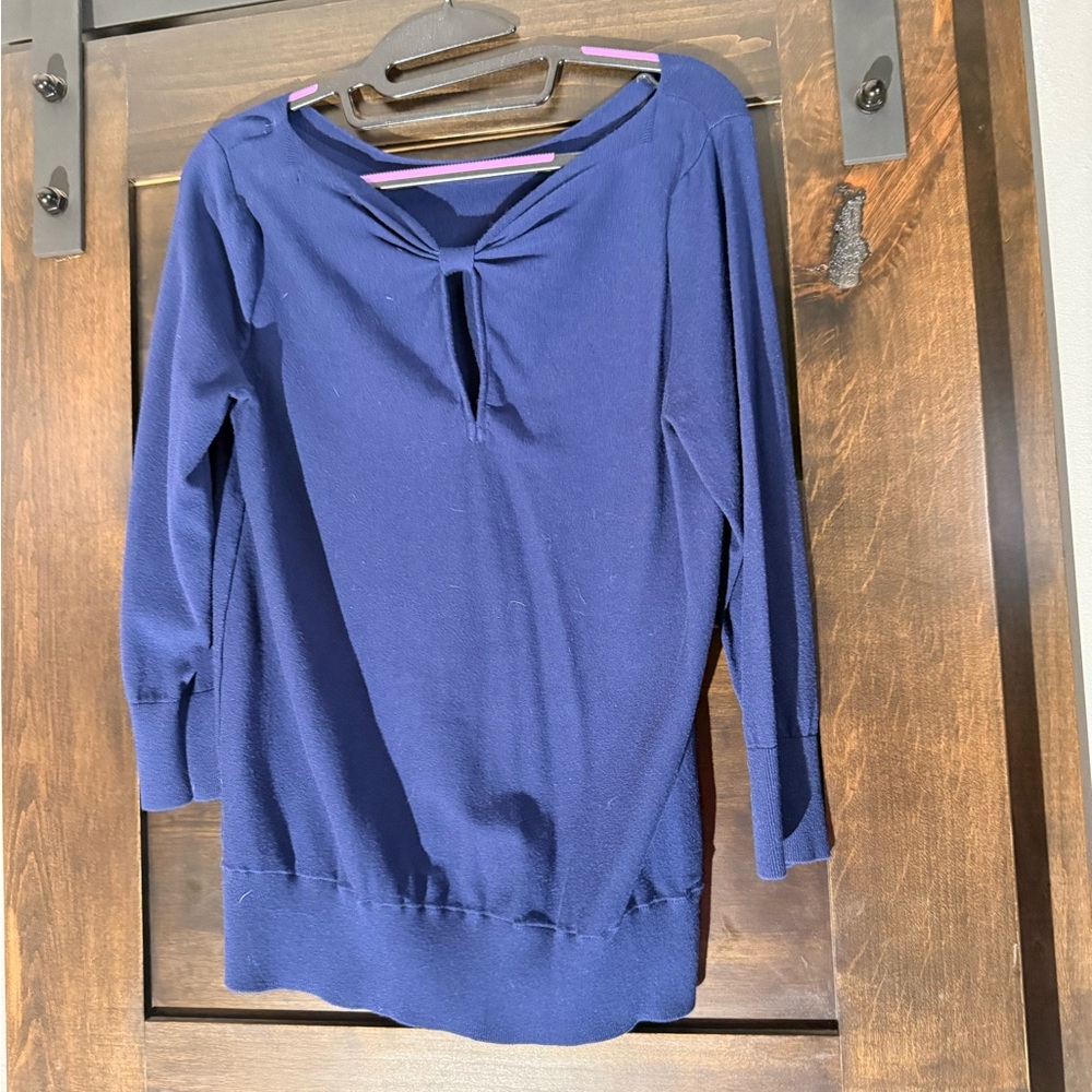 Halogen Women's Deep Blue Crew Neck Sweater